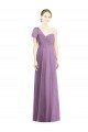 Outlet Flutter Sleeves One Shoulder Long Chiffon Bridesmaid Dress