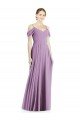 Outlet Off the Shoulder Open Cowl-Back Maxi Bridesmaid Dress