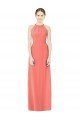 Outlet Open Back Shirred Halter Chiffon Bridesmaid Dress
