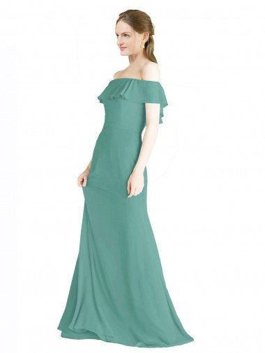 Outlet Off the Shoulder Bohemian Chiffon Bridesmaid Dress