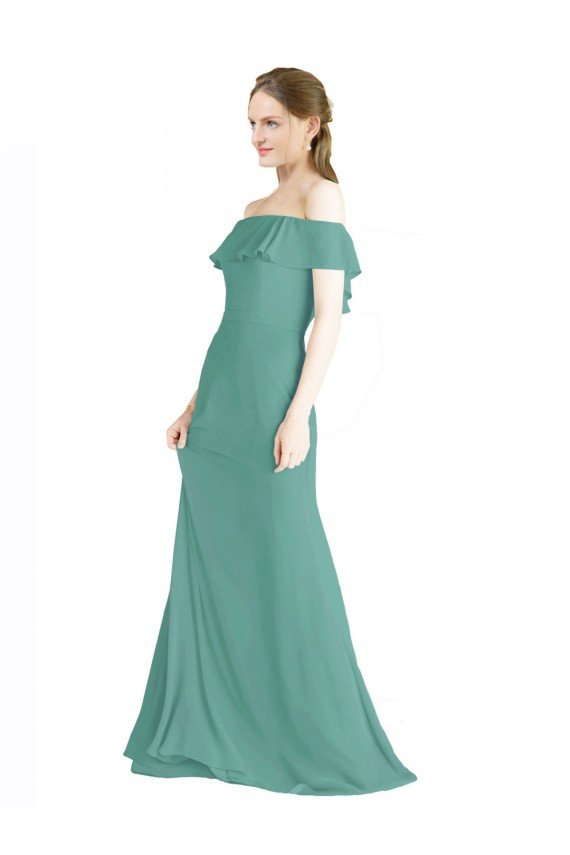 Outlet Off the Shoulder Bohemian Chiffon Bridesmaid Dress