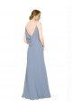 Outlet Cowl Back Long Chiffon Slip Bridesmaid Dress with Straps