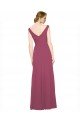 Outlet V-Neckline Long Chiffon Bridesmaid Dress with Wide V-Back