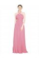Outlet Halter Neck Keyhole A-Line Chiffon Bridesmaid Dress