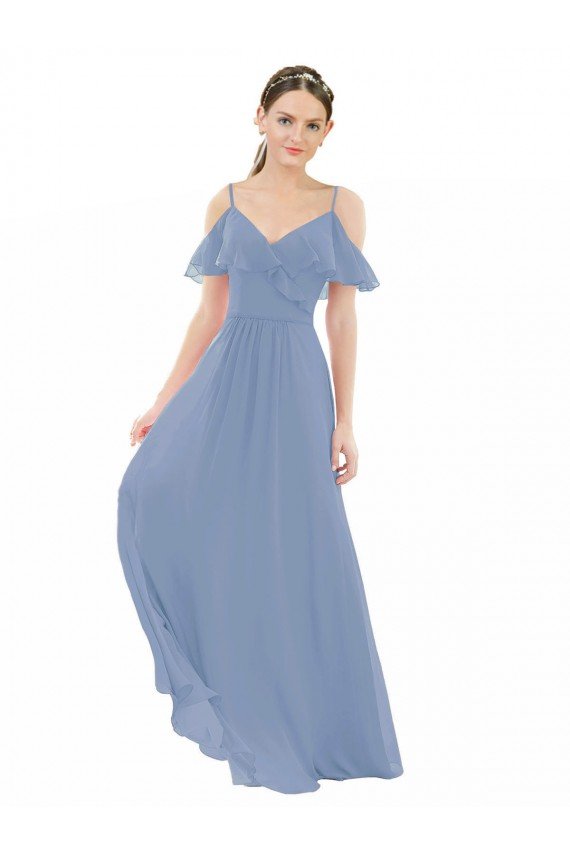 Outlet Pleated One Shoulder A-Line Chiffon Bridesmaid Dress