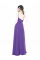 Outlet Long Chiffon A-Line Bridesmaid Dress with Deep V-Neckline and Side Slit