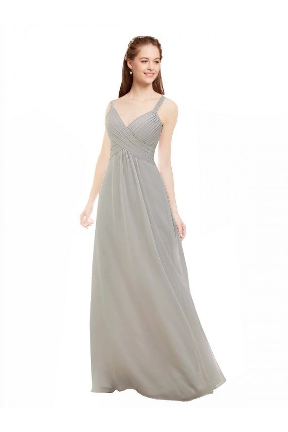Outlet Chiffon Bridesmaid Dress with Ruched Draped Bodice
