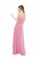 Outlet Fitted Sweetheart Bodice Chiffon Bridesmaid Dress with Draped Cap Sleeves