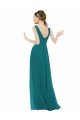 Outlet Figure Flattering Chiffon Bridesmaid Dress with Draped V-Neck Bodice