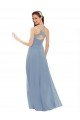 Outlet Sexy Chiffon Bridesmaid Dress with V-Neck Lace Bodice