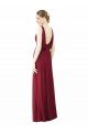 Outlet V-Neck Full-Length Sleeveless Low Back Chiffon Bridesmaid Dress