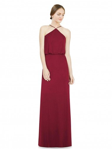 Outlet Sleek Halter Neck A-Line Chiffon Bridesmaid Dress