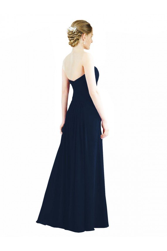 Outlet Sweetheart Neckline Draped Floor Length Chiffon Bridesmaid Dress