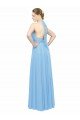 Outlet Keyhole Front Sheath Chiffon Bridesmaid Dress with Open Tie Back