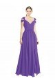 Outlet Off the Shoulder Cap Sleeves Chiffon Bridesmaid Dress with Pleats