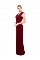 Outlet Cap Sleeves Chiffon Bridesmaid Dress / Prom Dress with Pleated V-Neck Bodice