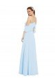 Outlet Chiffon Halter Neck Bridesmaids Dress with Flounced Neckline