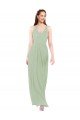 Outlet Feminine Chiffon Bridesmaid Dress with Ruching and V-Neckline