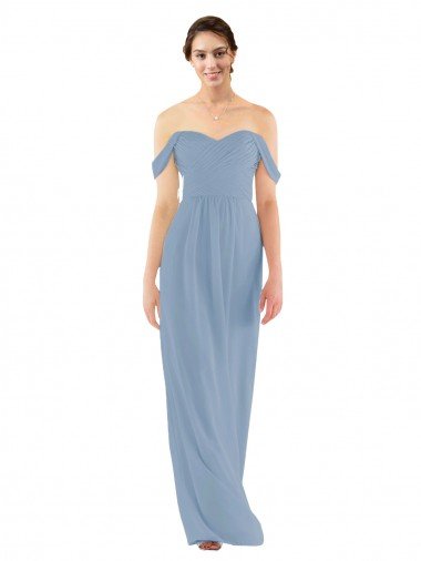 Outlet Sweetheart Neckline Chiffon Off-the-Shoulder Bridesmaid Dress