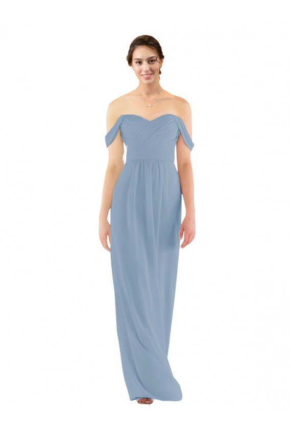 Outlet Sweetheart Neckline Chiffon Off-the-Shoulder Bridesmaid Dress