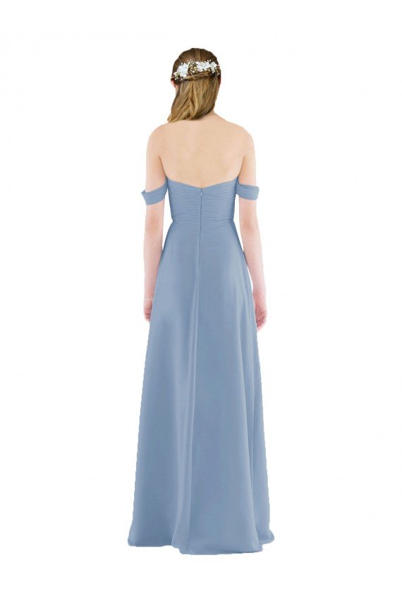 Outlet Sweetheart Neckline Chiffon Off-the-Shoulder Bridesmaid Dress