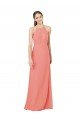 Outlet Modern Long Chiffon Bridesmaid Dress with Keyhole Back