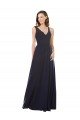 Outlet Elegant Chiffon Bridesmaid Dress with V-Neck Lace Bodice