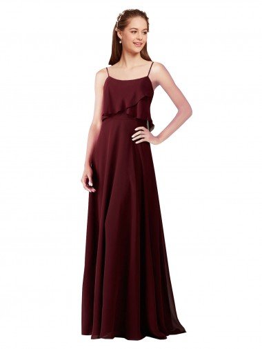 Outlet Chiffon Bridesmaids Dress with Spaghetti Straps
