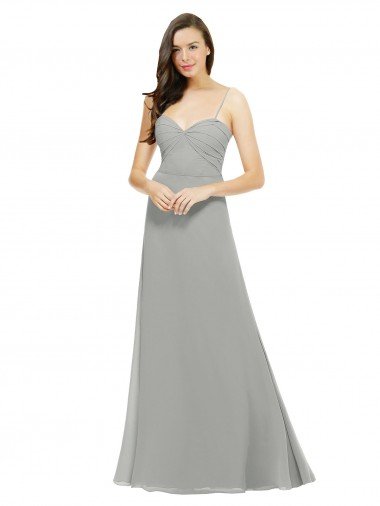 Outlet Chiffon Bridesmaid Dress with Sweetheart Neckline and Adjustable Straps