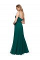 Outlet Chiffon Bridesmaid Dress with Pleated Bodice and Straps