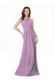 Outlet High Halter Chiffon Bridesmaid Dress with Ruffle Details Back