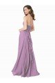 Outlet High Halter Chiffon Bridesmaid Dress with Ruffle Details Back