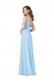 Outlet Long V-Neck Chiffon Bridesmaid Dress with Keyhole Back