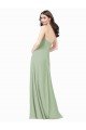 Outlet Floor Length Long Chiffon Bridesmaid Dress with Side Slit