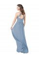 Outlet Chiffon Bridesmaid Dress with High Halter Neckline