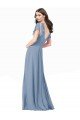 Outlet Chiffon Bridesmaid Dress / Prom Dress with Flutter Sleeves and Front Slit