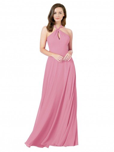 Outlet Chiffon Bridesmaid Dress / Prom Dress with Keyhole Front