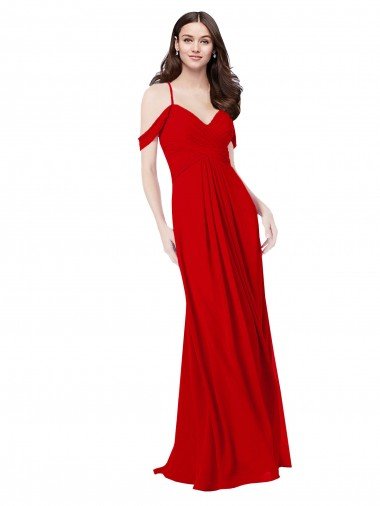 Outlet Cold Shoulder Chiffon Bridesmaid Dress