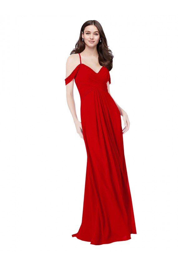 Outlet Cold Shoulder Chiffon Bridesmaid Dress