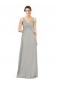 Outlet V-Neck Chiffon Bridesmaid Dress with Illusion Gathered Bodice