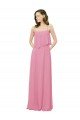 Outlet Spaghetti Strap Chiffon Bridesmaids Dress with Ruffle Overlay