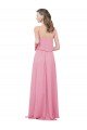 Outlet Spaghetti Strap Chiffon Bridesmaids Dress with Ruffle Overlay