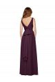 Outlet Plunging V-Neckline Long Chiffon Bridesmaid Dress with Deep V-Back