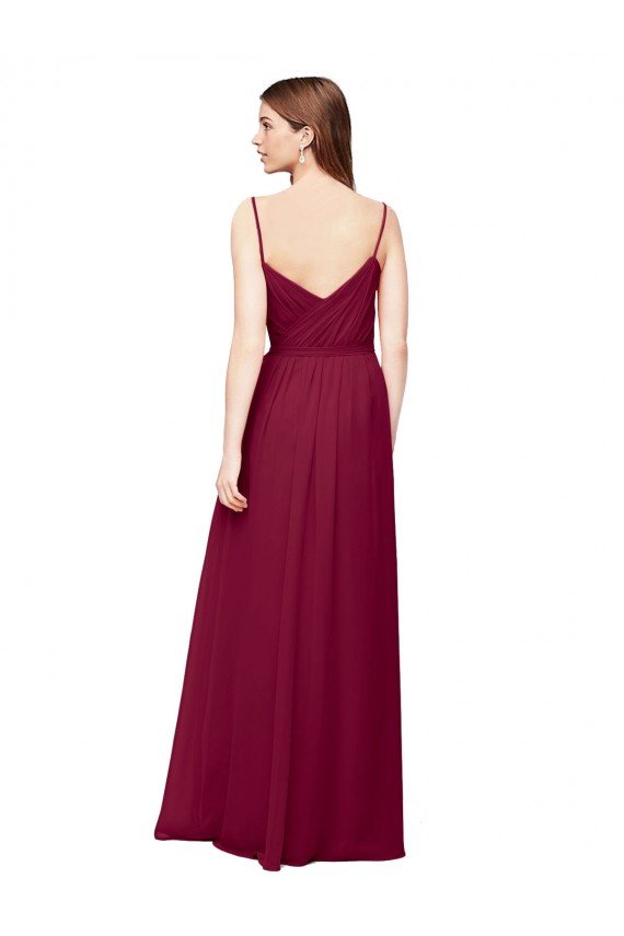 Outlet Wrapped Sweetheart Neckline Long Chiffon Bridesmaid Dress 