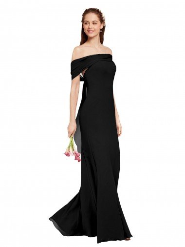 Outlet Fit and Flare Long Chiffon Bridesmaid Dress / Prom Dress with Sash and Open Back