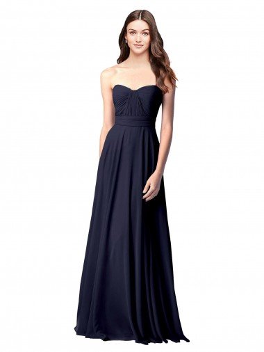 Outlet Luxe Chiffon Bridesmaid Dress with Sweetheart Neckline and Shirred Bodice