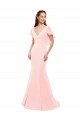 Outlet Fit and Flare Chiffon Bridesmaid Dress with V-Neck and Flutter Sleeves