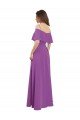 Outlet Draped Off The Shoulder Chiffon Bridesmaid Dress with Spaghetti Straps and Ruffled Neckline