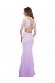 Outlet Chiffon Column Bridesmaid Dress with High Round Neckline and Cap Sleeves