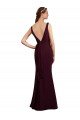 Outlet Floor Length Fluted Chiffon Dress with Draped Bodice and V-Neckline